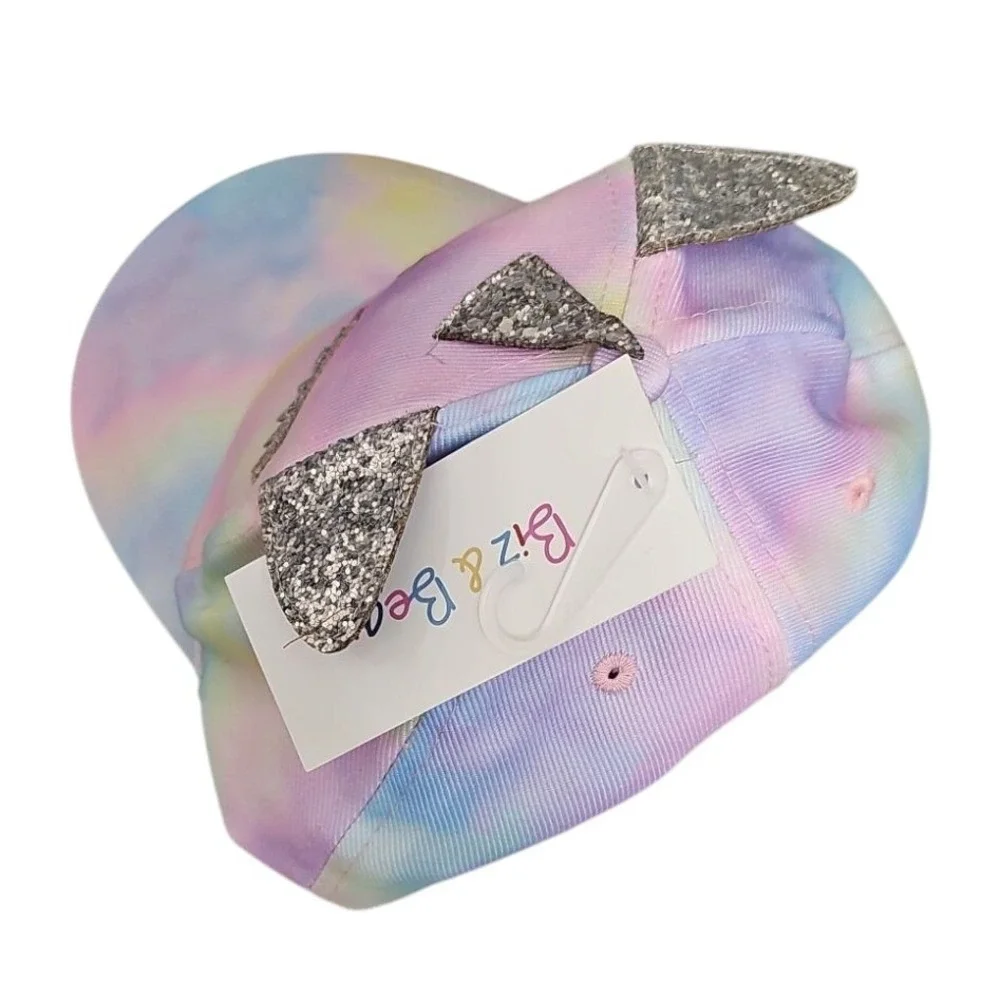 Biz & Bean Unicorn Hat Tie Dye Sparkle‎ Horn Ears Girls Kids Adjustable